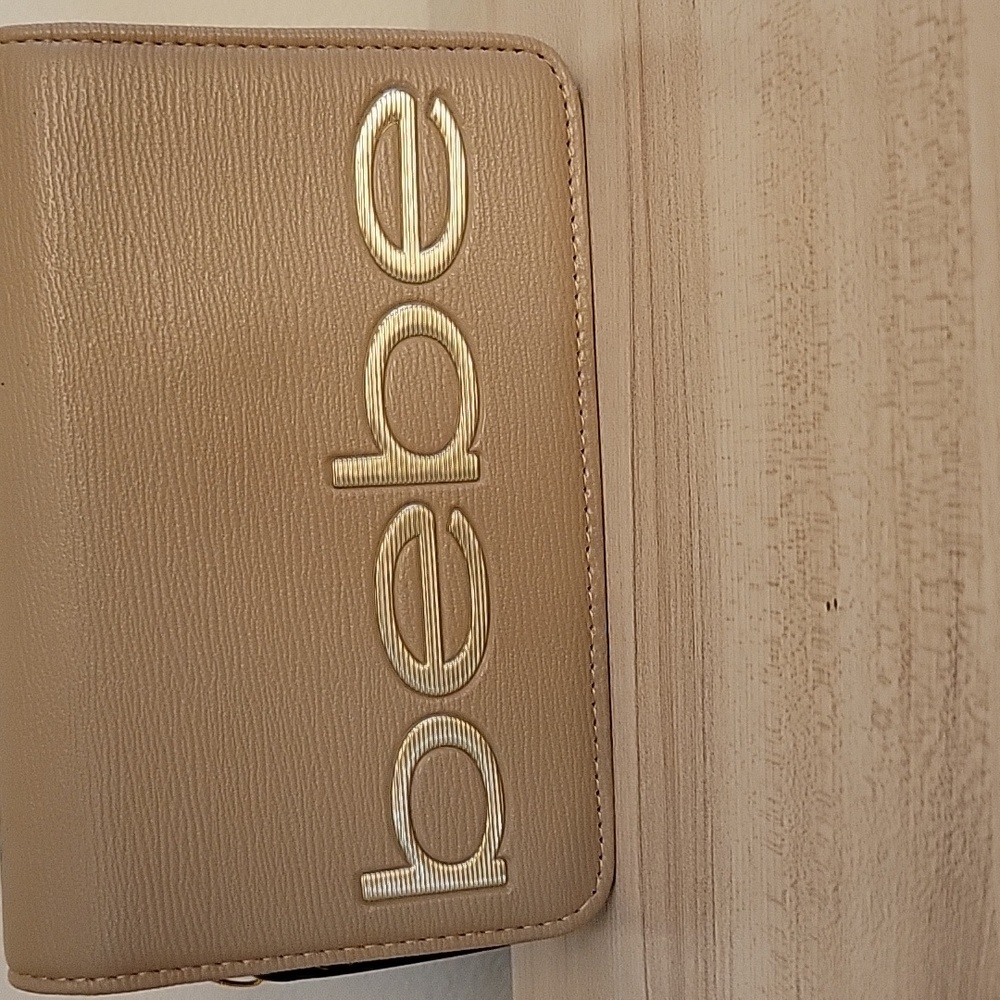 BEBE Fabiola Saffiano Crossbody- Beige
